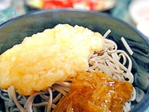 夏は☆ナメタケの黄身おろし蕎麦